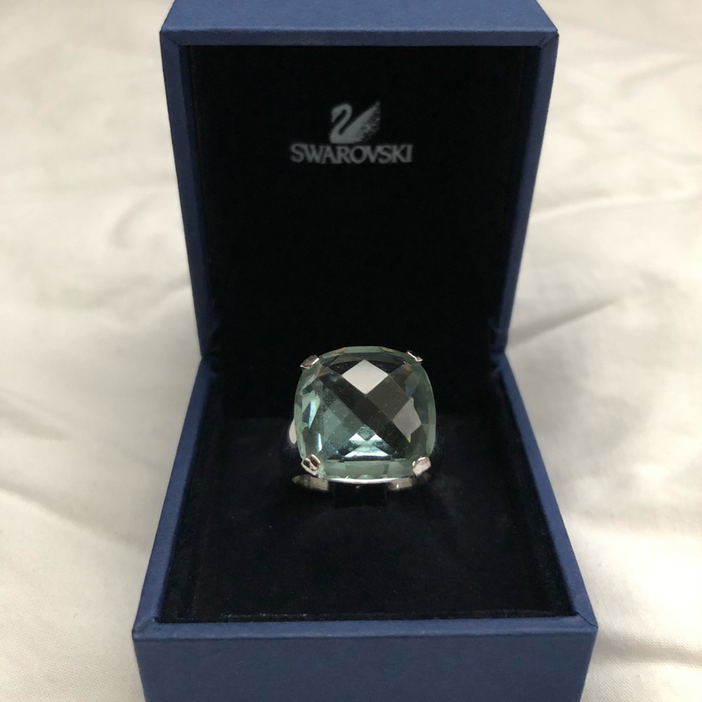 Swarovski Aquamarine Color Crystal Ring (Medium)
